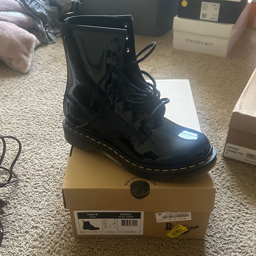 Dr. Martens Black Patent Ankle Boots